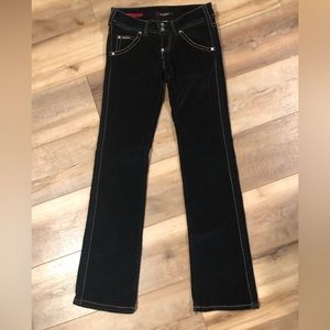 Guess Jeans   Black Velour ESCONDIDO Jeans Stretch 5 Pocket Size 24